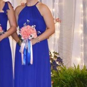 David’s Bridal Soft Mesh Halter Bridesmaids Dress